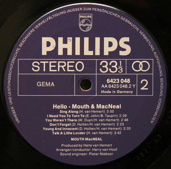 Mouth & MacNeal : Hello (LP, Album)