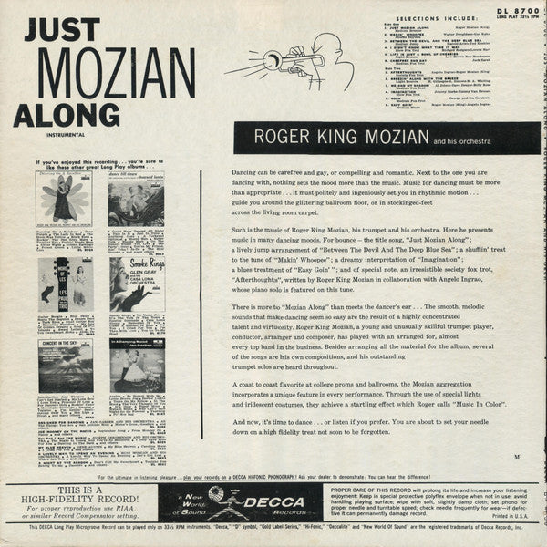 Roger King Mozian And His Orchestra : Just Mozian Along (LP, Album)