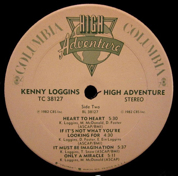 Kenny Loggins : High Adventure (LP, Album, Pit)