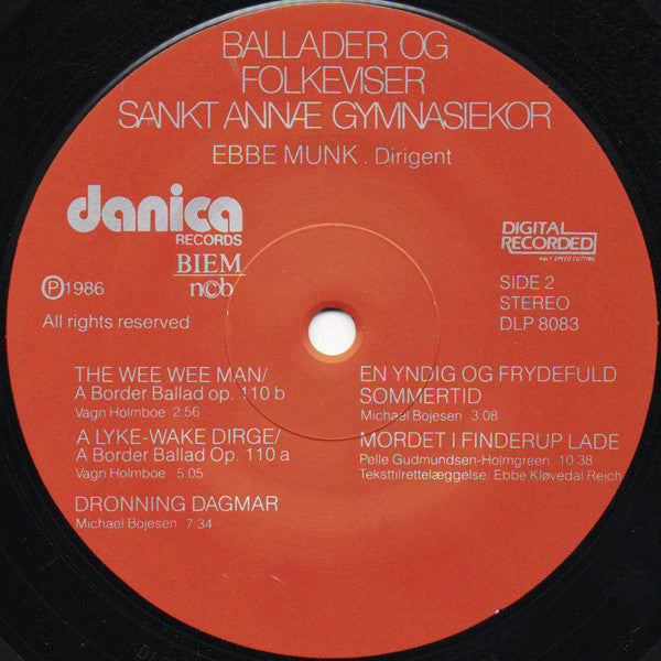 Sankt Annæ Gymnasiekor : Ballader Og Folkeviser (LP, Album)