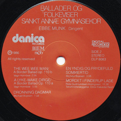 Sankt Annæ Gymnasiekor : Ballader Og Folkeviser (LP, Album)