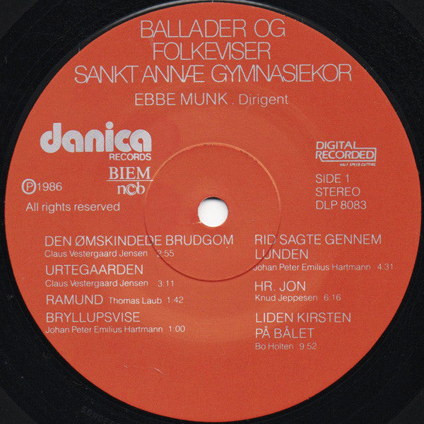 Sankt Annæ Gymnasiekor : Ballader Og Folkeviser (LP, Album)