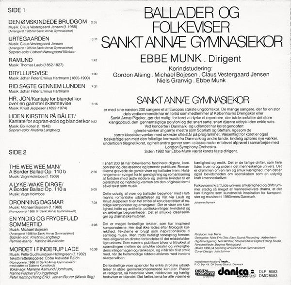 Sankt Annæ Gymnasiekor : Ballader Og Folkeviser (LP, Album)