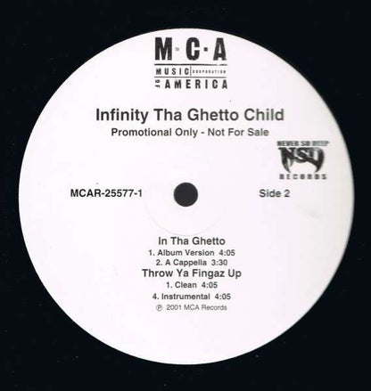 Infinity Tha Ghetto Child : In Tha Ghetto (12", Promo)