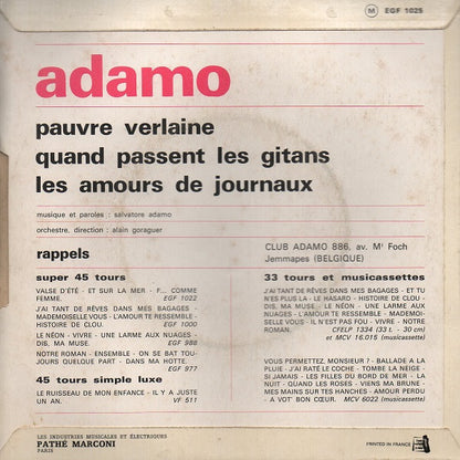 Adamo : Pauvre Verlaine  (7", EP)