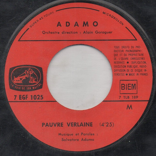 Adamo : Pauvre Verlaine  (7", EP)