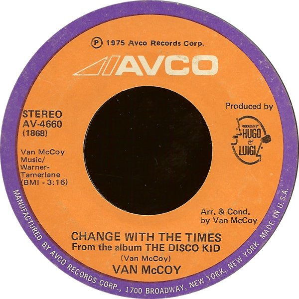 Van McCoy : Change With The Times / Good Night, Baby (7", Single, Styrene, She)