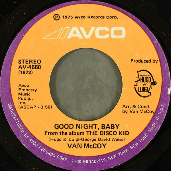 Van McCoy : Change With The Times / Good Night, Baby (7", Single, Styrene, She)