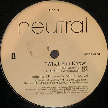 Neutral (3) : What You Know (12", Promo)