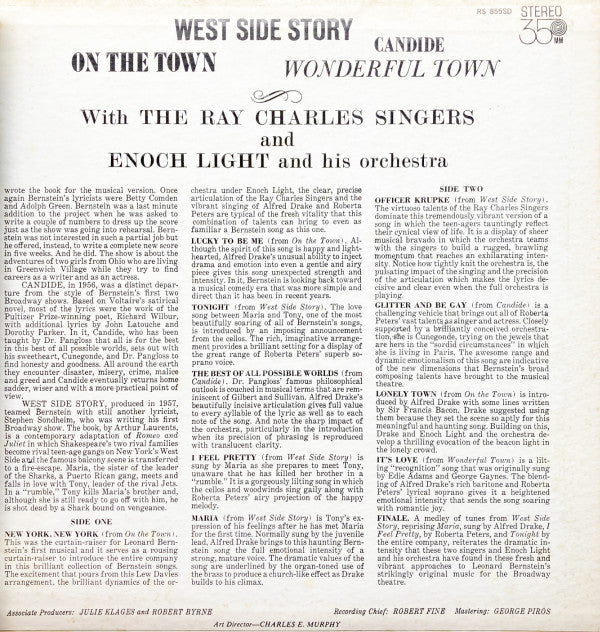 Alfred Drake And Roberta Peters Wih The Ray Charles Singers And Enoch Light And His Orchestra : Alfred Drake And Roberta Peters Sing The Popular Music Of Leonard Bernstein (LP, Album, Gat)