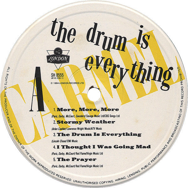 Carmel (2) : The Drum Is Everything (LP, Album)