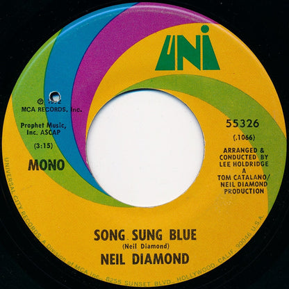 Neil Diamond : Song Sung Blue / Gitchy Goomy (7", Single, Mono)