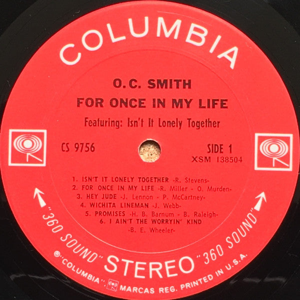 OC Smith : For Once In My Life (LP, Album, San)