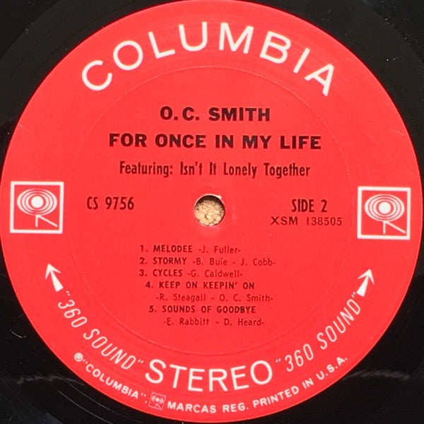 OC Smith : For Once In My Life (LP, Album, San)