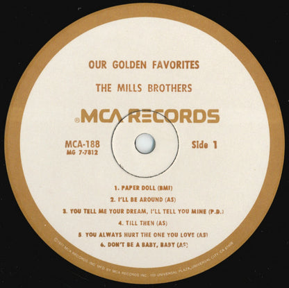 The Mills Brothers : Our Golden Favorites (LP, Comp)