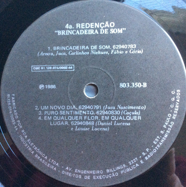 4ª Redenção : Brincadeira De Som (LP, Album)