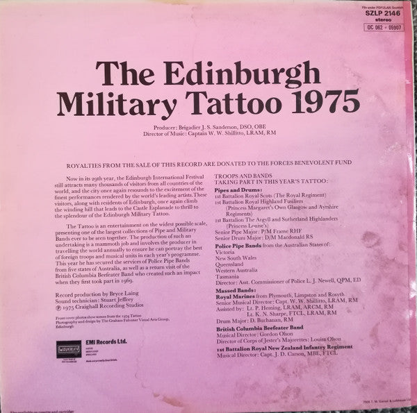 Various : The Edinburgh Military Tattoo 1975 (LP, Album)