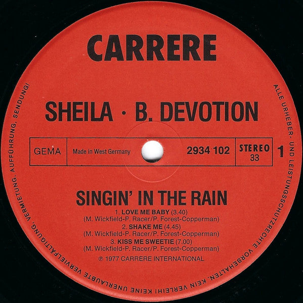 Sheila & B. Devotion : Singin' In The Rain  (LP, Album)