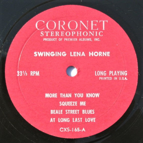 Lena Horne : Swinging Lena Horne (LP)