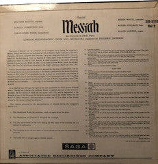 Georg Friedrich Händel / Heather Harper / Helen Watts / Duncan Robertson (3) / Roger Stalman / The London Philharmonic Choir And The London Philharmonic Orchestra Conducted By Frederick Jackson : Messiah Volume Two (LP)