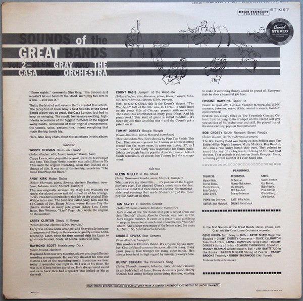 Glen Gray & The Casa Loma Orchestra : Sounds Of The Great Bands Volume 2 (LP, Album, RE, Scr)