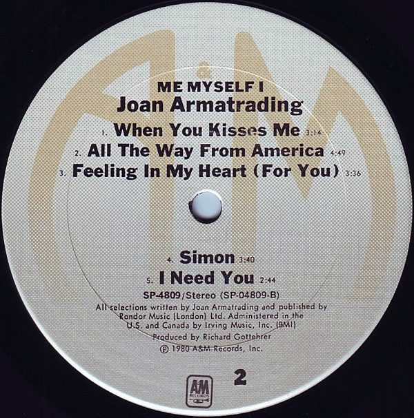 Joan Armatrading : Me Myself I (LP, Album, San)