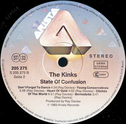 The Kinks : State Of Confusion (LP, Album)