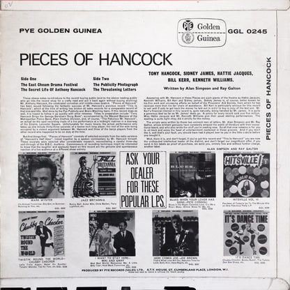 Tony Hancock, Sid James, Hattie Jacques, Bill Kerr, Kenneth Williams : Pieces Of Hancock (LP, Comp, RE, Yel)