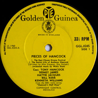 Tony Hancock, Sid James, Hattie Jacques, Bill Kerr, Kenneth Williams : Pieces Of Hancock (LP, Comp, RE, Yel)