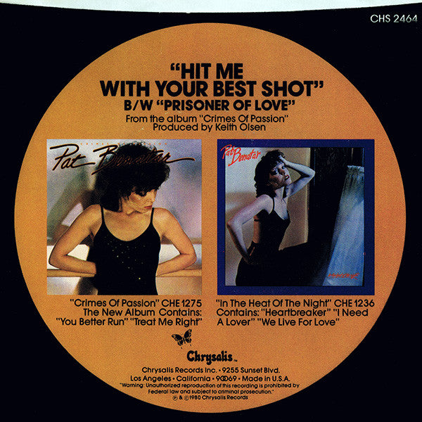 Pat Benatar : Hit Me With Your Best Shot / Prisoner Of Love (7", Single, San)