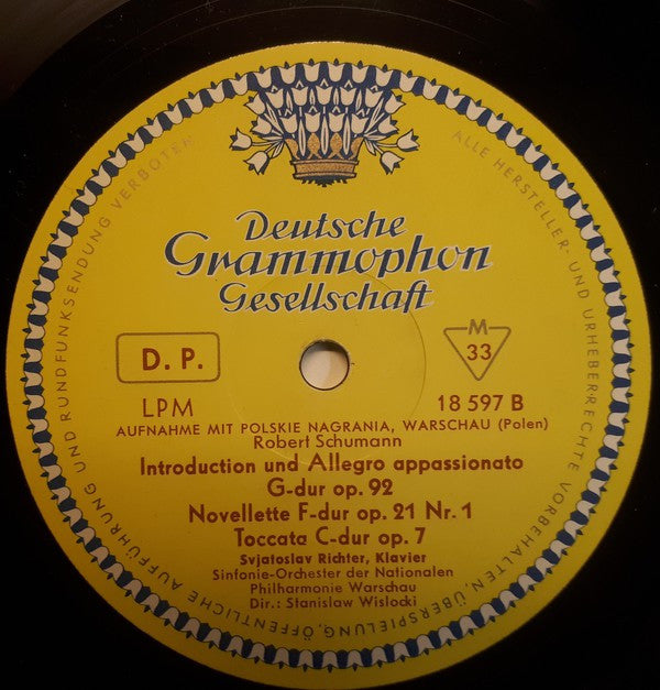 Robert Schumann - Sviatoslav Richter : Konzert Für Klavier Und Orchester A-moll Op. 54 / Introduction Und Allegro Appassionato Op. 92 / Novellette F-dur Op. 21 Nr. 1 /  Toccata C-dur Op. 7 (LP, Mono)