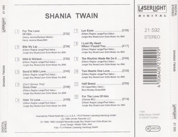 Shania Twain : For The Love Of Him (CD, Album)