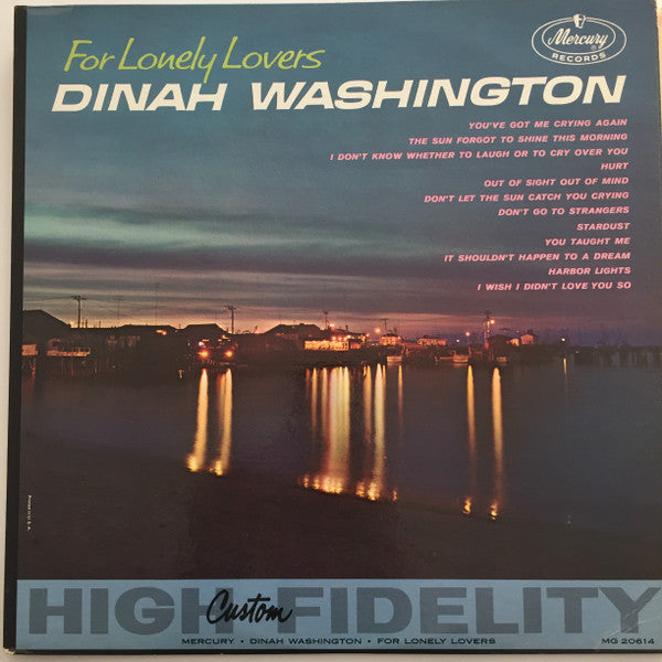 Dinah Washington : For Lonely Lovers (LP, Album, Mono)