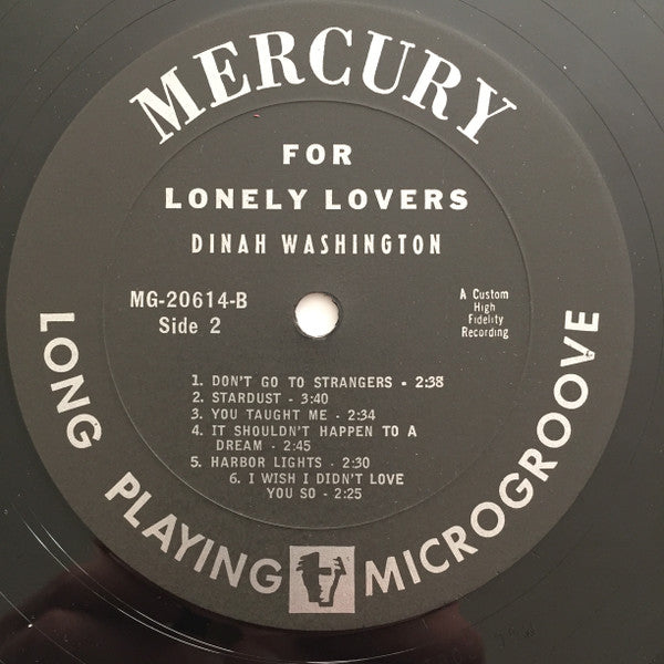 Dinah Washington : For Lonely Lovers (LP, Album, Mono)