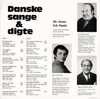 Ole Jensen (7) & Erik Paaske : Danske Sange & Digte (LP, Album)