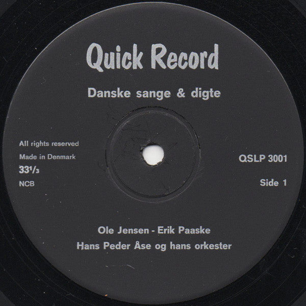 Ole Jensen (7) & Erik Paaske : Danske Sange & Digte (LP, Album)