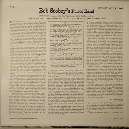 Bob Scobey's Frisco Band : Bob Scobey's Frisco Band, Vol. 4 (LP, Album, RE)