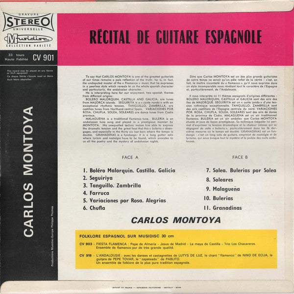 Carlos Montoya : Recital (LP, RE)