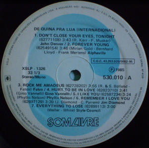 Various : De Quina Pra Lua (Internacional) (LP, Comp)