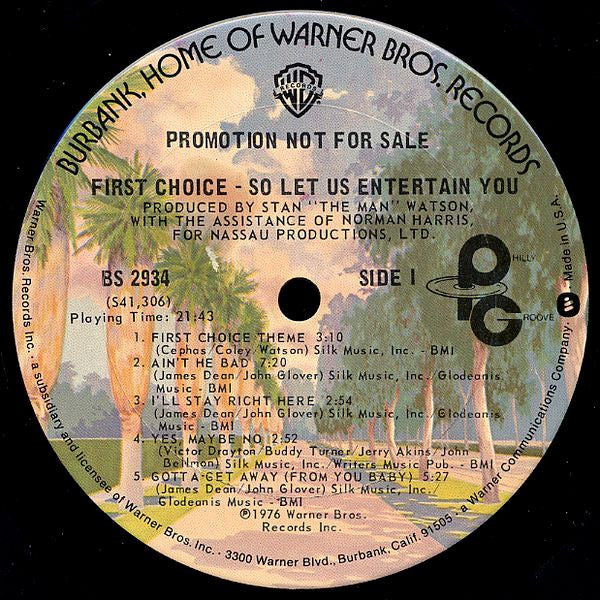 First Choice : So Let Us Entertain You (LP, Album, Promo)