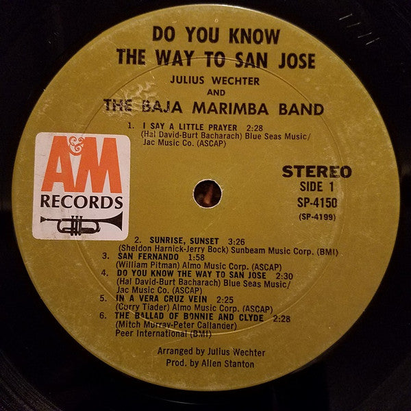 Julius Wechter & The Baja Marimba Band : Do You Know The Way To San Jose? (LP, Album)