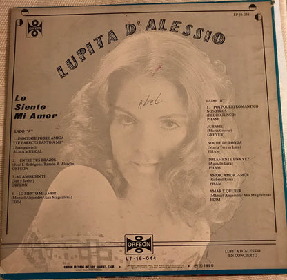 Lupita D'Alessio : Lo Siento Mi Amor (LP, Album)