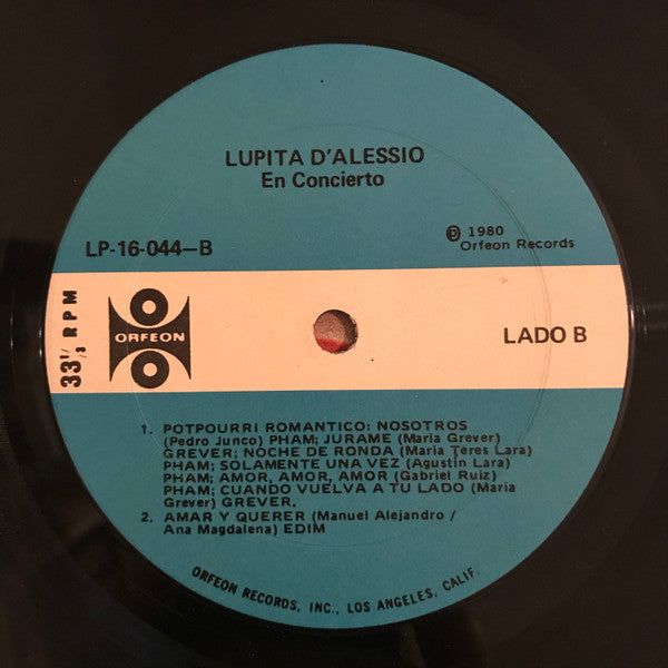 Lupita D'Alessio : Lo Siento Mi Amor (LP, Album)