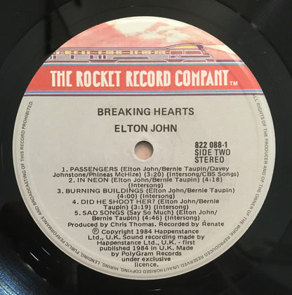 Elton John : Breaking Hearts (LP, Album)