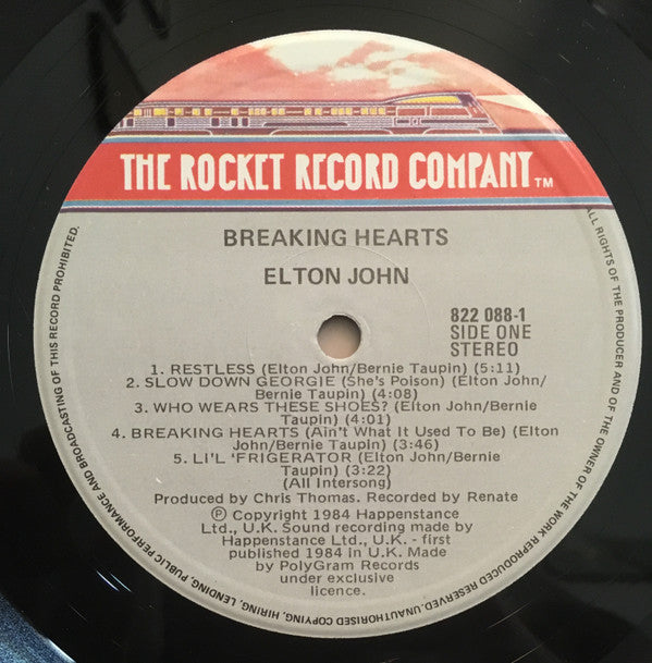 Elton John : Breaking Hearts (LP, Album)