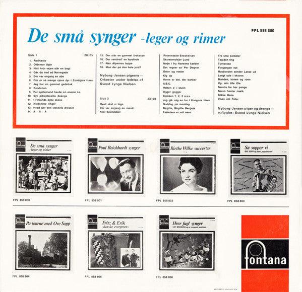 Nyborg-Jensen Pigerne, Gunnar Nyborg-Jensen Og Hans Syngende Piger Og Drenge : De Små Synger - Leger Og Rimer (LP, Comp)