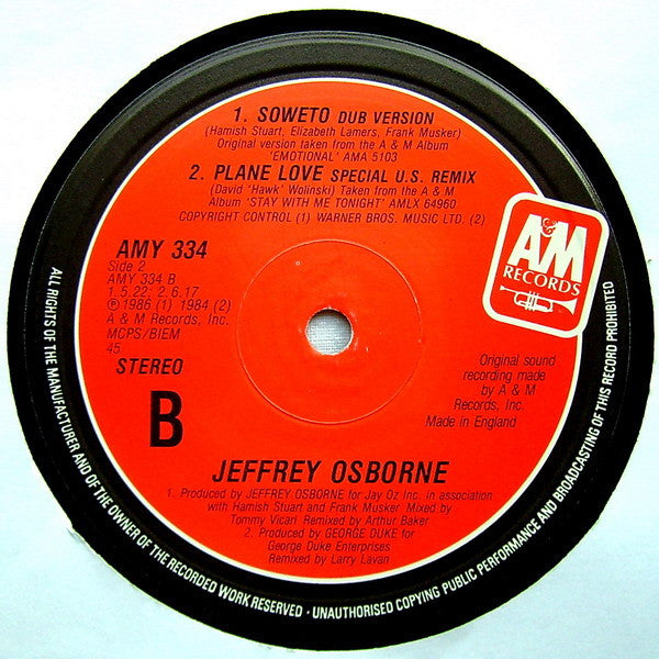 Jeffrey Osborne : Soweto (12")