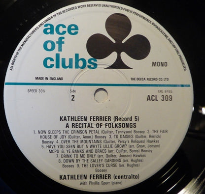 Kathleen Ferrier : A Song Recital Record 5 (LP, Comp, Mono)