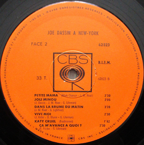 Joe Dassin : A New York (LP, Album, Gat)