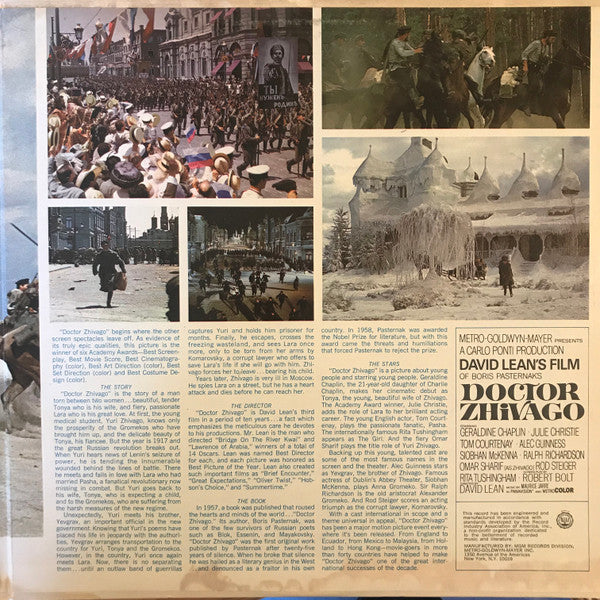 Maurice Jarre : Doctor Zhivago Original Soundtrack Album (LP, Album, RE, Gat)